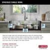 33&rdquo; Drop-In Undermount Stainless Steel Single Bowl Kitchen Sink with Accessories